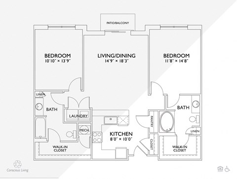 B5 Floorplan at Penn Circle, Carmel, Indiana